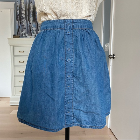 Mossimo 100% Cotton Blue Denim Button Mini Skirt S - Picture 2 of 13